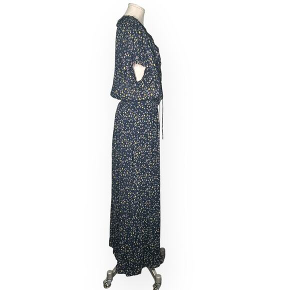 ZADIG & VOLTAIRE Rainy Crinkle Etoiles Maxi Dress Star Print Cottagecore Hippie - Picture 9 of 13